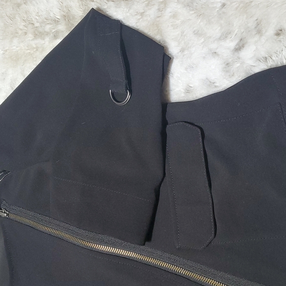 Sanctuary Asymmetrical Zip Blazer Jacket w Faux Leather Varied Sleeves Size S - Picture 2 of 5